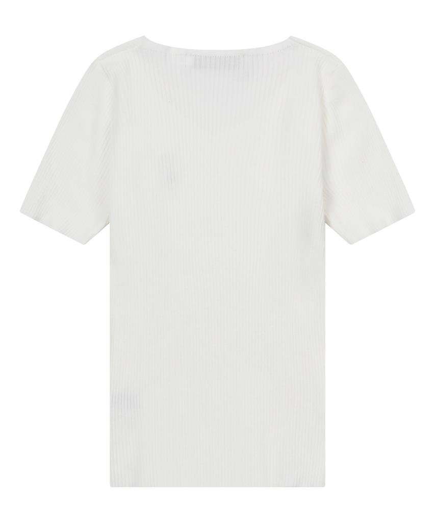 Mucent Zero V-Neck Short Sleeve Ribbed Knit (2 Colors)
