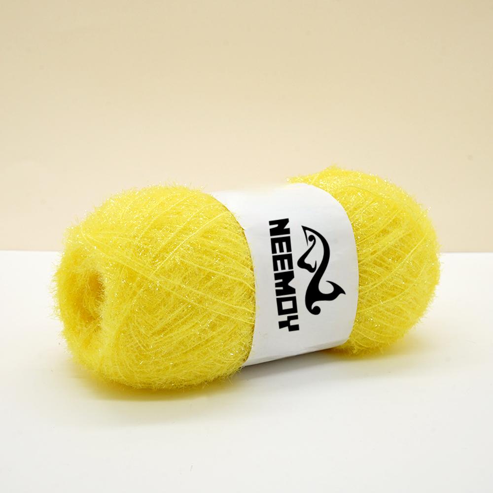 100g/200M Glass Silk Yarn for Hand Knitting Korean Dish Towel Wool Yarn and Crochet Doll Scarf Sweater Gold Silk Thread