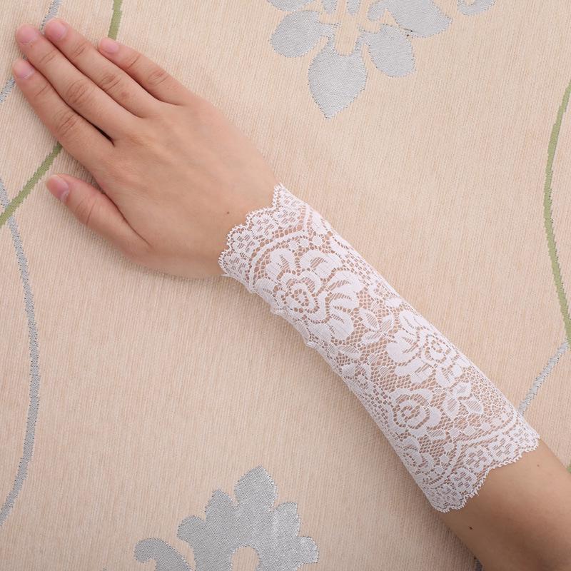 Summer Thin Lace Wrist Support - Women's Breathable Scar Cover Tattoo Sun Protection Gloves