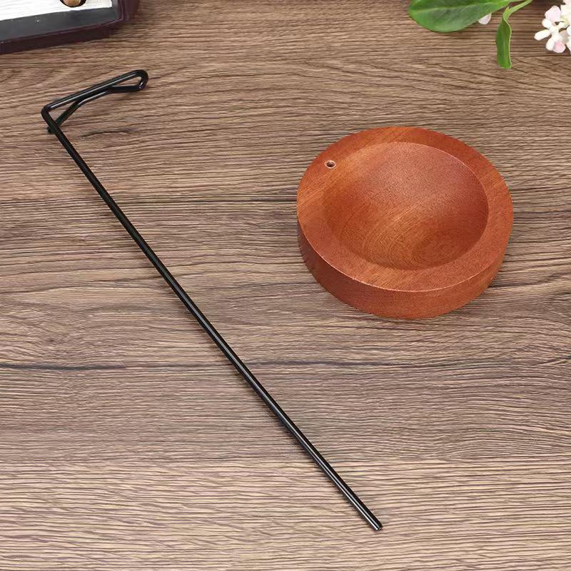 Sapeli Inverted Incense Holder: Solid Wood Aromatherapy Accessory for Home and Zen Tea Ceremonies