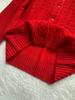 Limited Edition 100% Cashmere Red Round Neck Cardigan for Early Spring