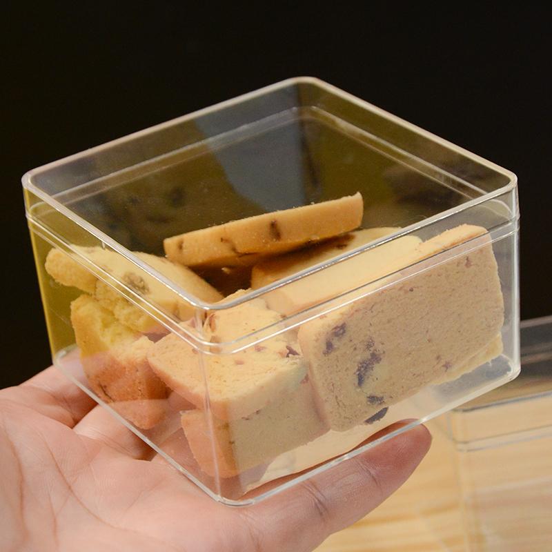 Transparente starre Kunststoff-PS-Material Mousse-Kuchenbox Tiramisu-Behälter Sushi-Dessert Lebensmittelaufbewahrung Kekse Süßigkeiten Verpackungsbox