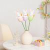 Easter Bunny Picks with Pastel Eggs DIY Floral Arrangement Decor Cute Spring Party Decoration Reusable Craft Accessories for Home Centerpiece