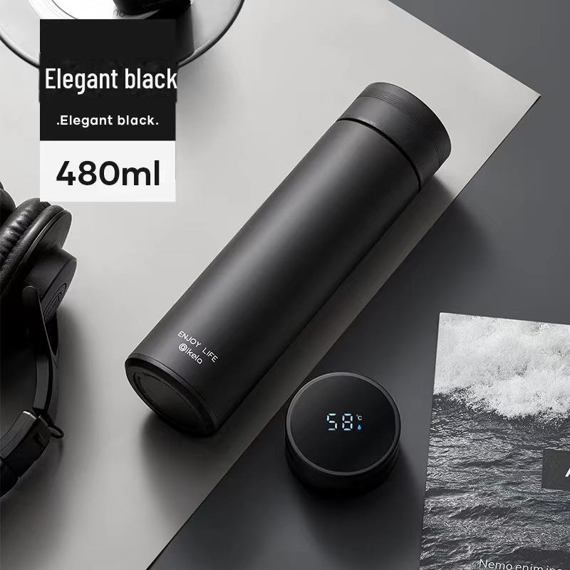Korean Style 316 Stainless Steel Thermos with Smart Temperature Display – Unisex, Cute & Simple Design