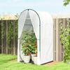 Mini Greenhouse, Portable Green House with Roll-Up Door, PE Base, Small Greenhouse, 100 x 100 x 195 cm, White