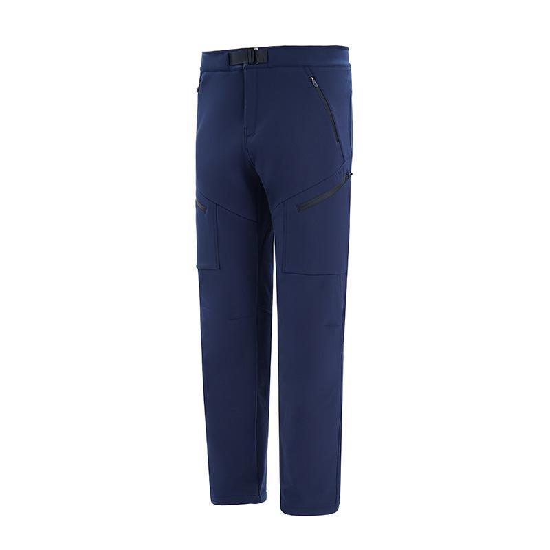Men's Fleece-Lined Windproof Waterproof Softshell Ski Pants for Autumn and Winter