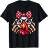 Thanksgiving Turkey Face Glasses Women Girls T-Shirt