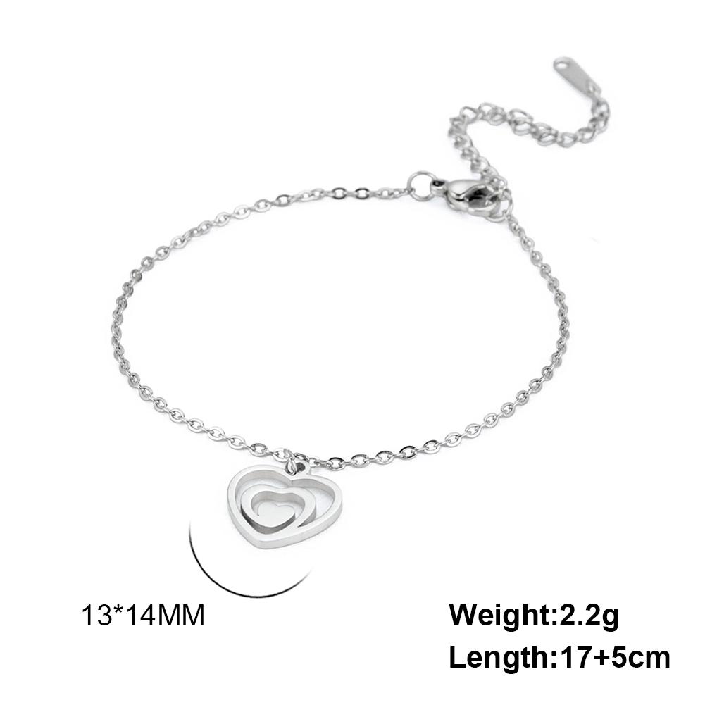 

Love Heart Bracelet Stainless Steel Jewelry for Women Girls Girlfriend Romantic Fashion Pendant Valentine s Day Christmas Gifts