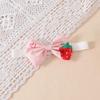 2025 Summer Newborn Ruffle Dress with Lantern Sleeves, Strawberry Butterfly Pattern, and Snap Closure.
