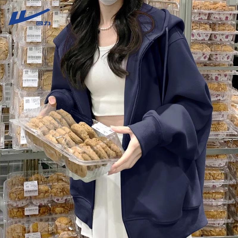 

Женская толстовка с капюшоном на молнии свободного кроя M