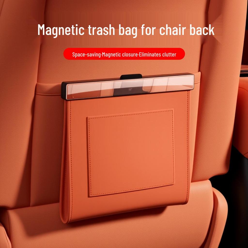 Toyota Alphard Magnetic Leather Trash Bag for Car Seat Back