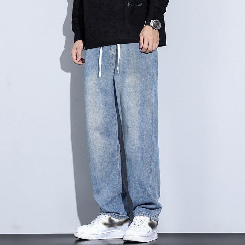 

Весна и осень новые высококачественные плюшевые джинсы для мужчин прямые облегающие эластичные толстые повседневные брюки осенние и зимние мужские брюки 5XL