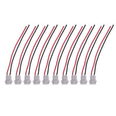 10PCS T10 LED Bulbs Sockets Plug Wiring Harness Waterproofing Rubber Copper T10 LED Bulbs Wire Adapter for Cars Trucks