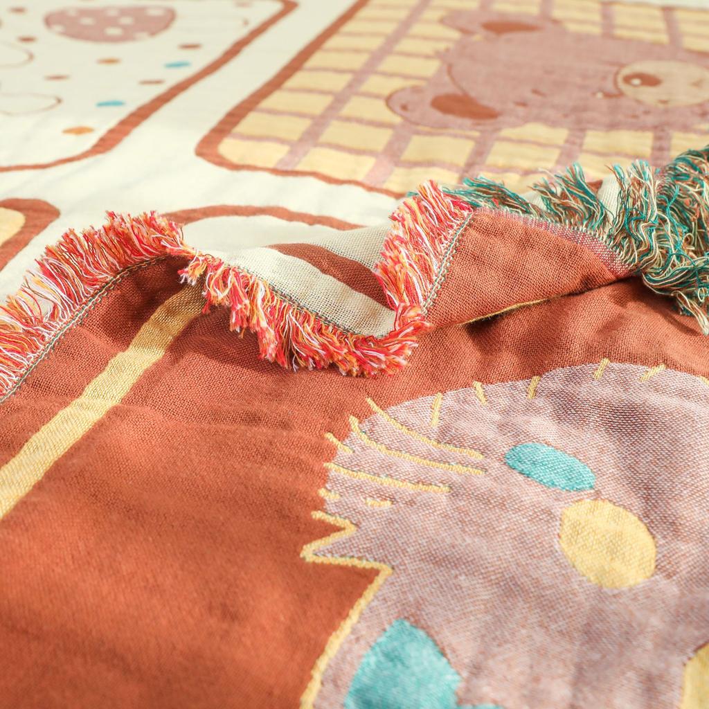 Cotton Towel Blanket, Bedspread, for Beds Sofa, Cartoon, High Quality, 150*200 Cm