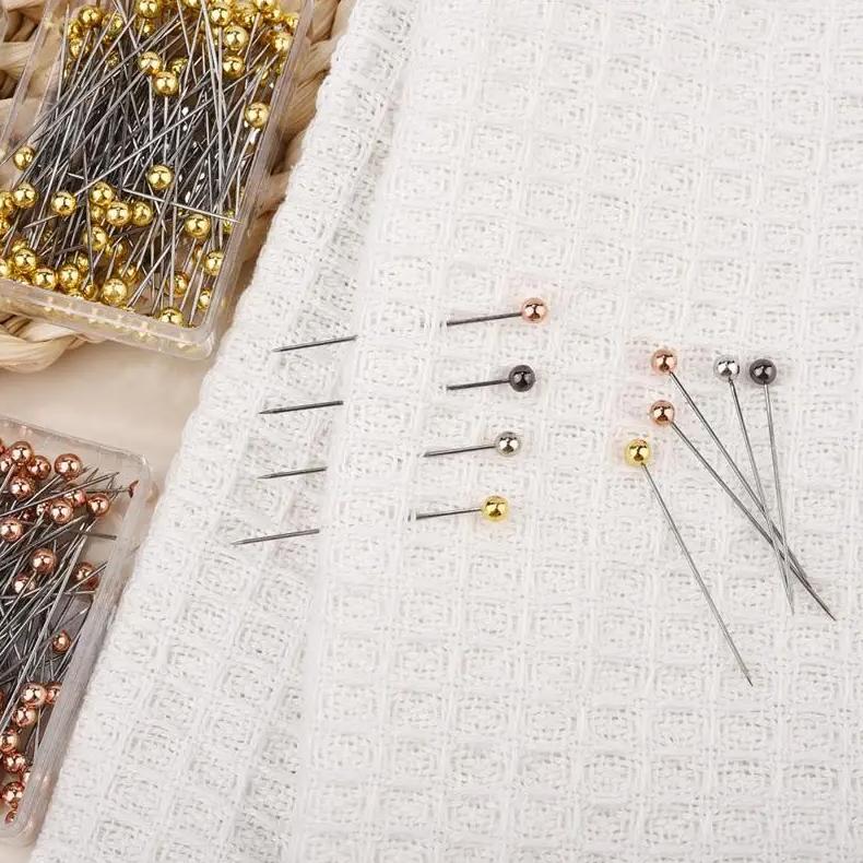 50/100 Stück Mode Nähnadeln Farbige Glas-/Keramikkopf Perlenstecknadel Stricknadeln Nähen Fixieren DIY Sicherheitsnadel 32mm