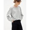 ELLE French Pleated Round Neck Sweatshirt