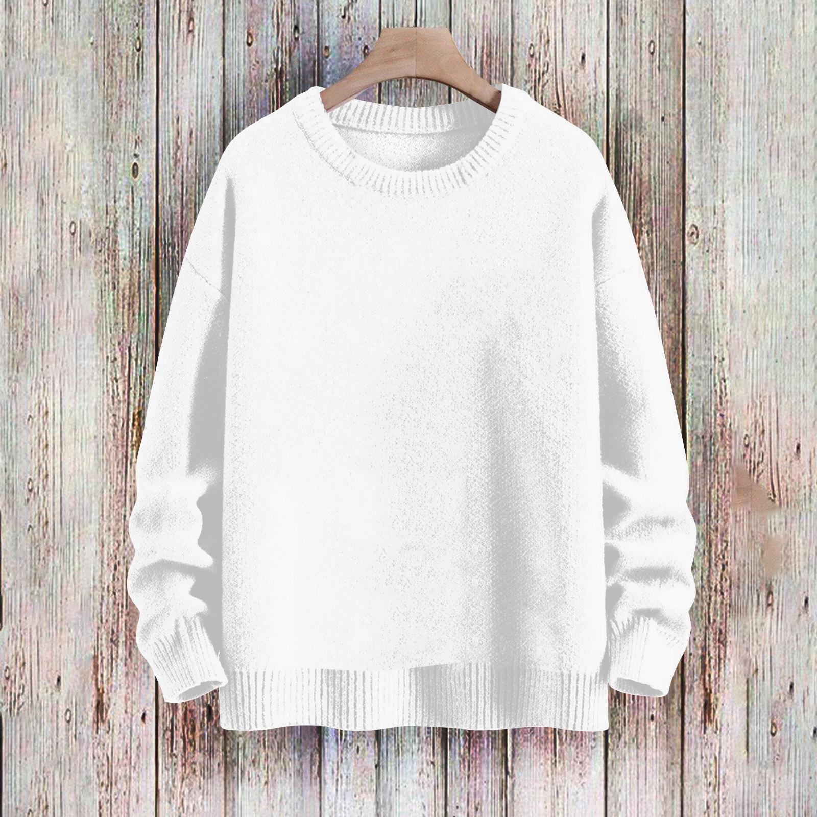 

Свитшоты для женщин Вязаный свитер Милая рубашка Осенний круглый вырез Пуловер Топы S