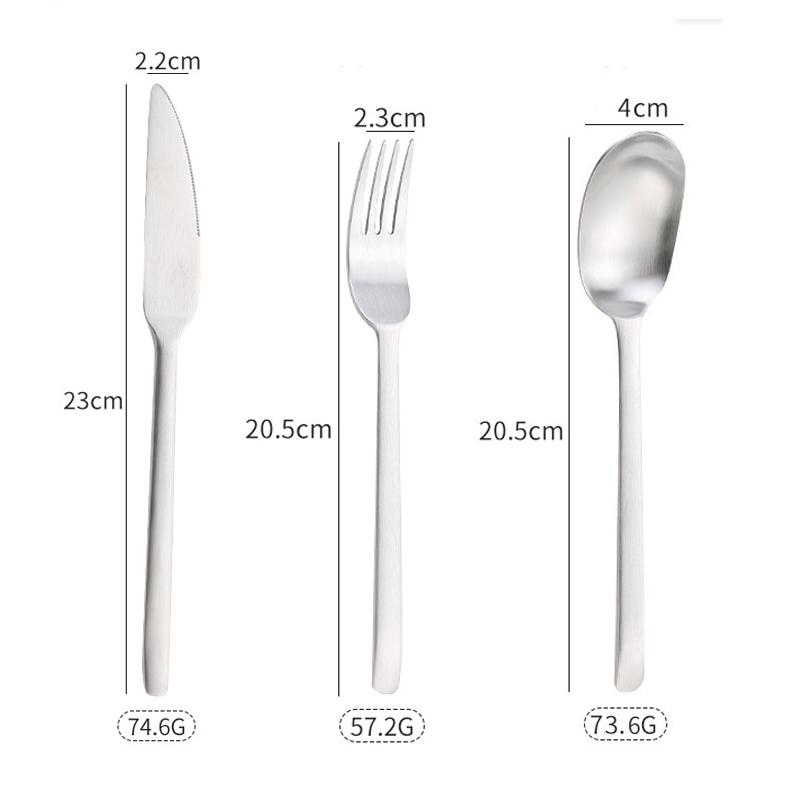 

Matte Silver Stainless Steel Cutlery Set 3/4Pcs Dinnerware Set Flatware Coffee Spoon Kitchen Knife Fork Spoon Tableware Set