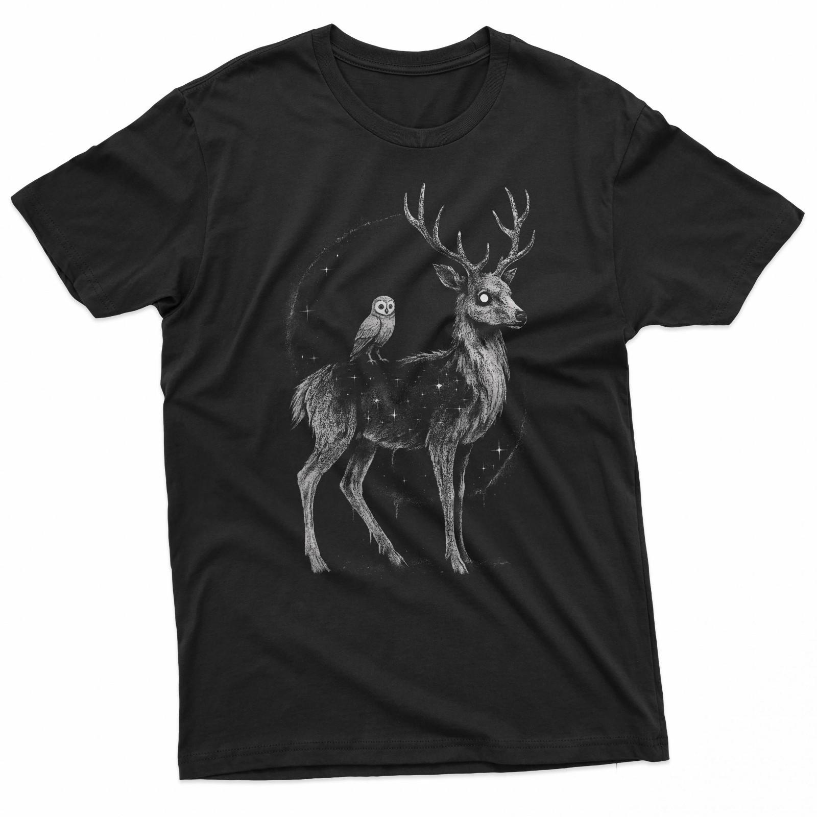 

Deer Owl Antlers Dark Creepy Goth Forest Alt Alternative T-Shirt Unisex T-Shirt XXXL