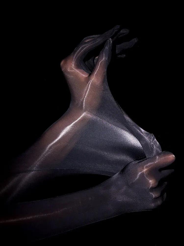 Sexy Oil Shiny High Elastic Sheer Ultrathin Sunscreen Driving Glove Elegant Party Woman Clothing New In Now Women'S Gloves