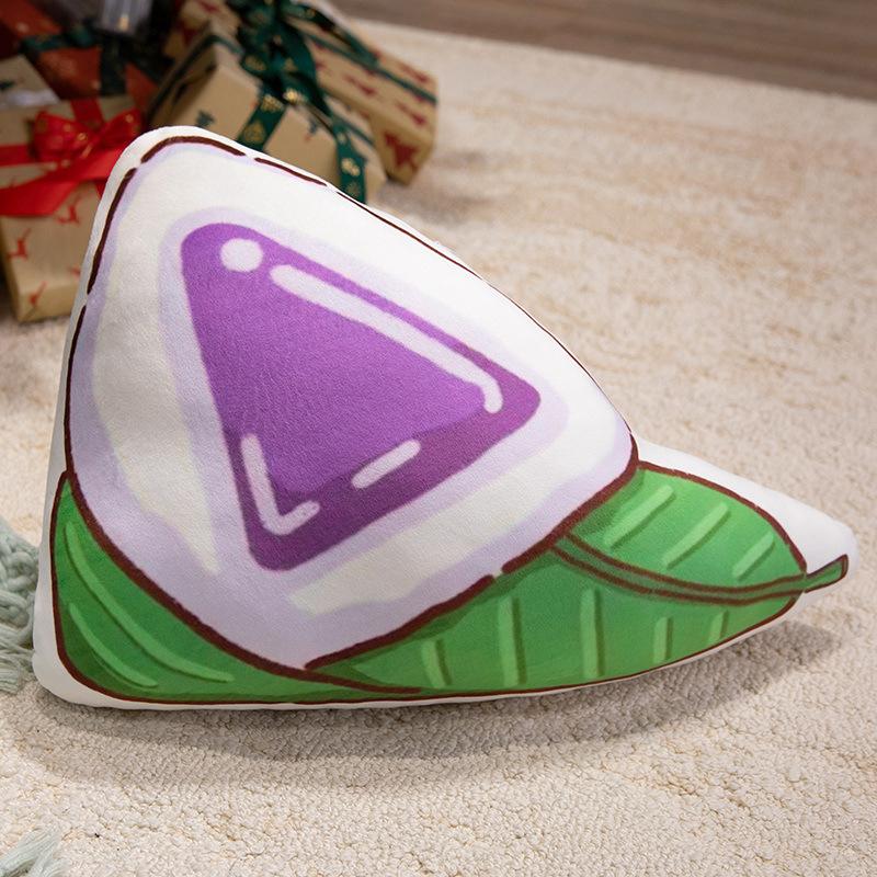 Simulation Cartoon Zongzi Doll Printed Pillow Triangle Square Plush Toy Dragon Boat Festival Sofa Pillow