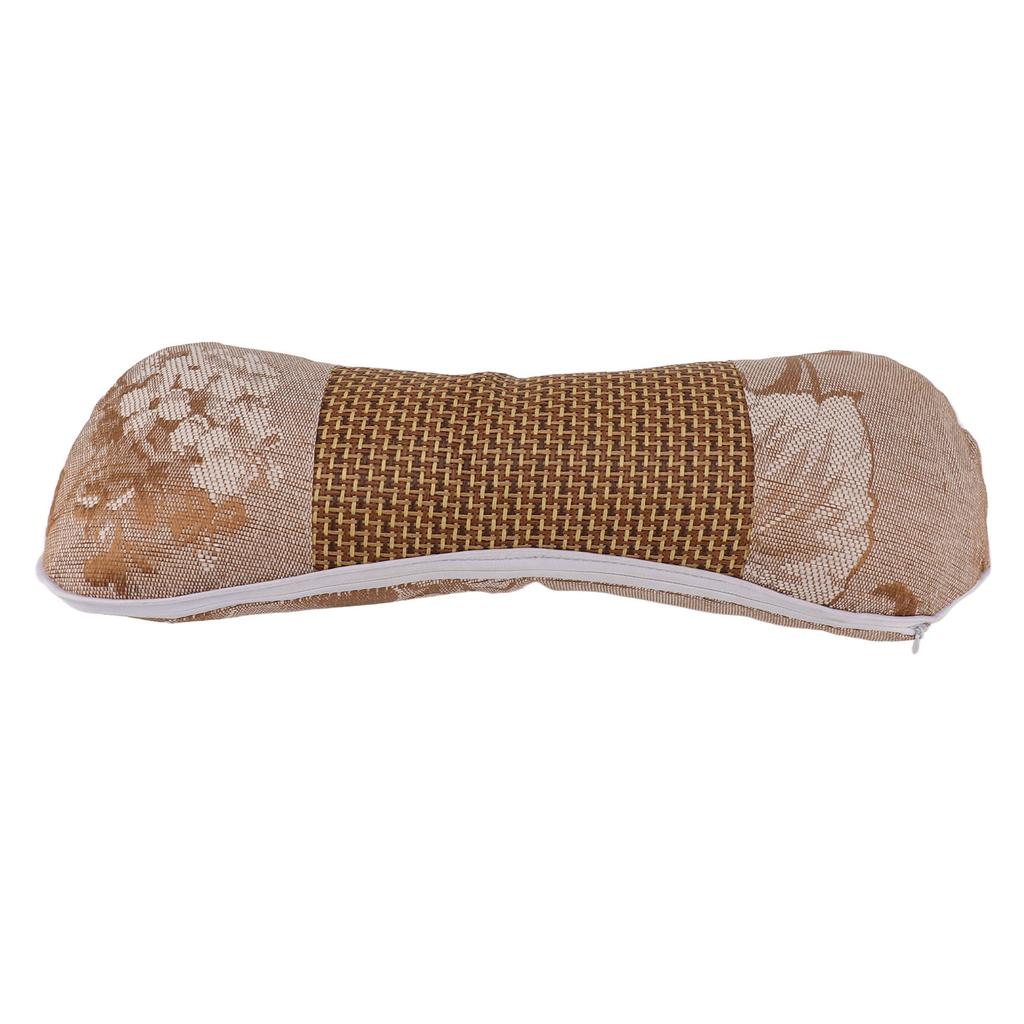 Wormwood Pillow Bone Shaped Reduce Fatigue Promote Circulation Detachable Cleansing Neck Cervical Pillow Coffee Color