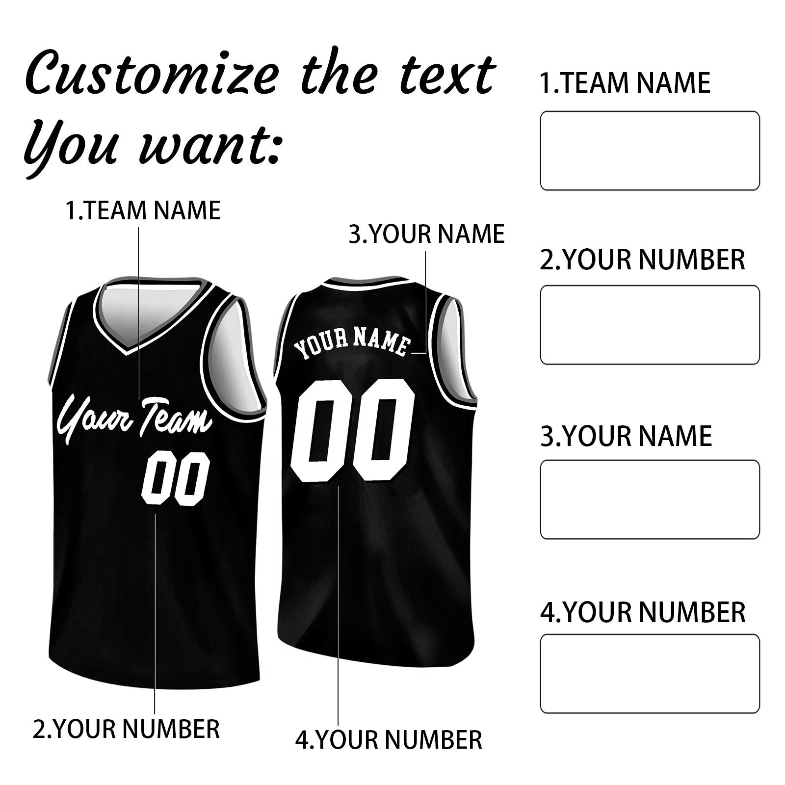 

Индивидуальные баскетбольные майки с персонализированным напечатанным названием и номером команды, спортивная форма для мужчин, женщин, молодежи M чёрный