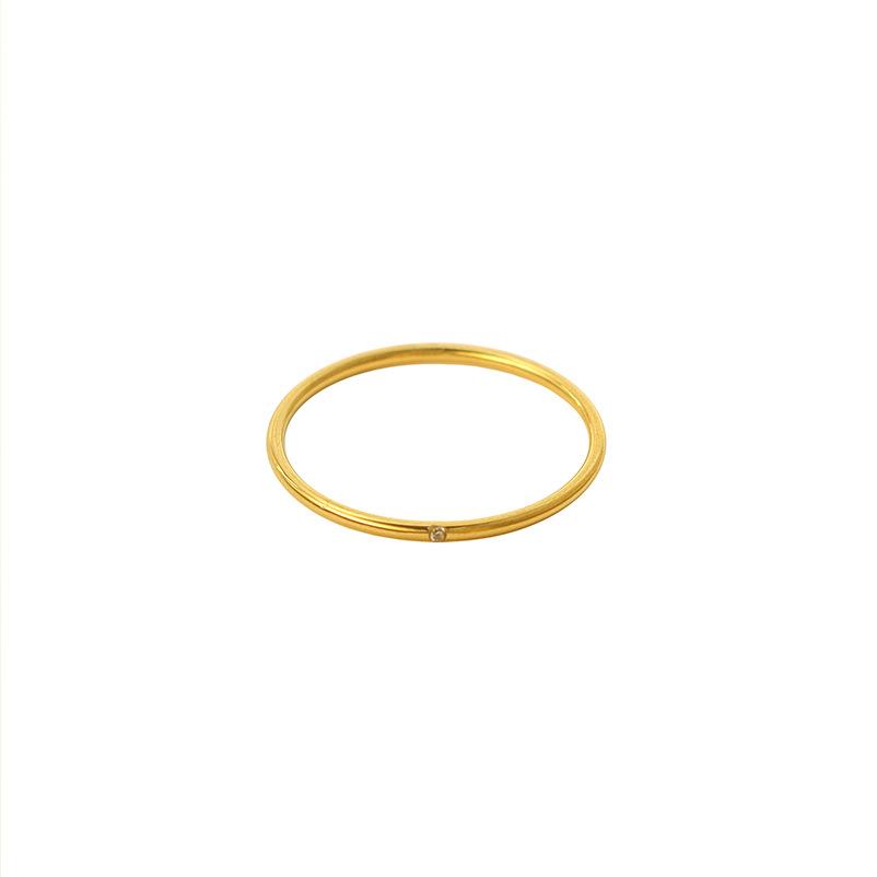 Solid Plain Ring, Extremely Fine 18K Gold 316 Material, Simple And Versatile Titanium Steel, Non-Fading Couple Ring