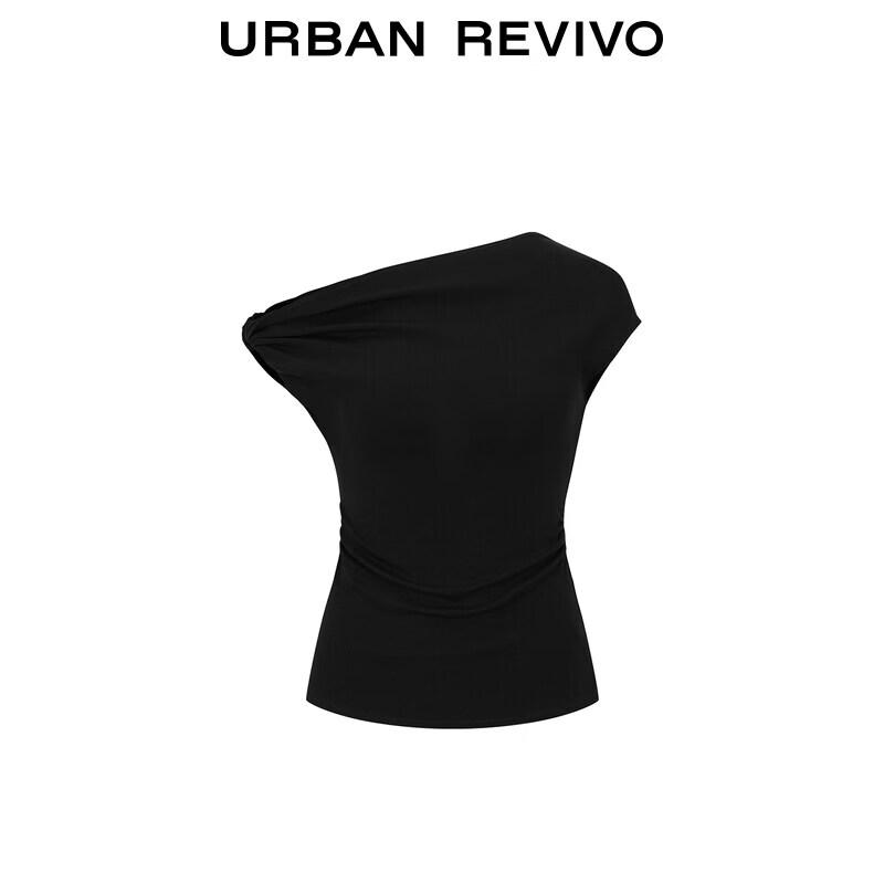 UR 2026 Spring Women's Stylish Irregular Off-Shoulder T-Shirt