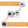 48Pcs Outer Hexagonal Round Head Nuts,304Stainless Steel Acorn Cap Nuts, Suitable For Automotive Tire Installation