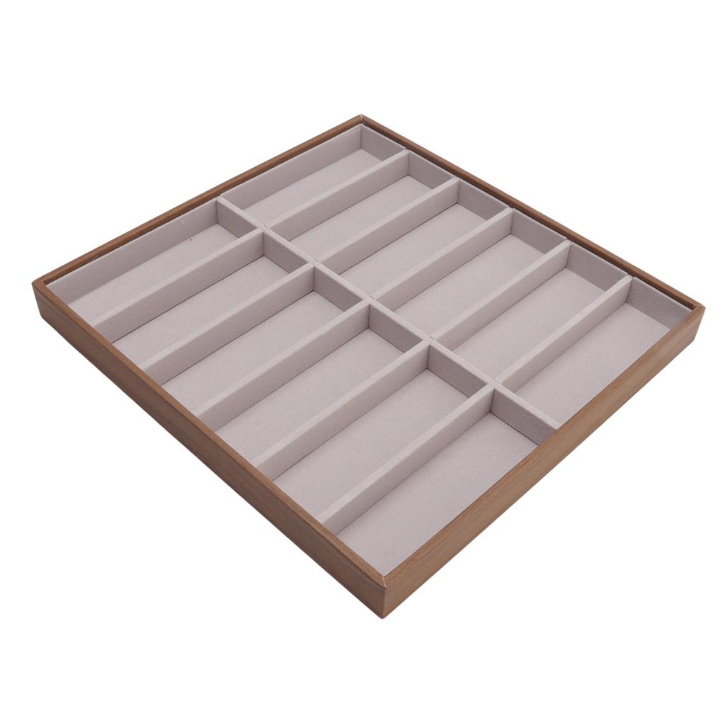 Sunglasses Display Tray PU Wood Grain Sunglasses Storage Case for Home Glasses Store