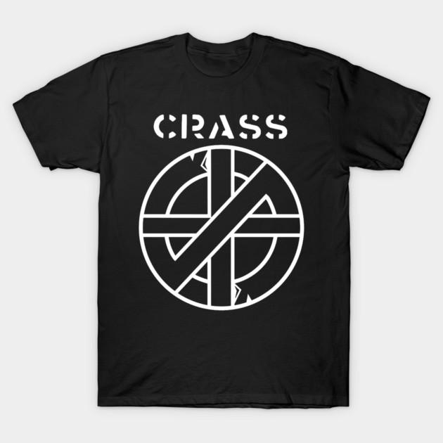 Asian Size Men Black Print T-shirt Crass Punk No-Cut Print Cotton Tshirt 2XL чёрный