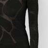 MCM SS23 Semi-Transparent Detail Round Neck Pullover Knit Sweater Women Sweater Black MFNDSMM02BK00L