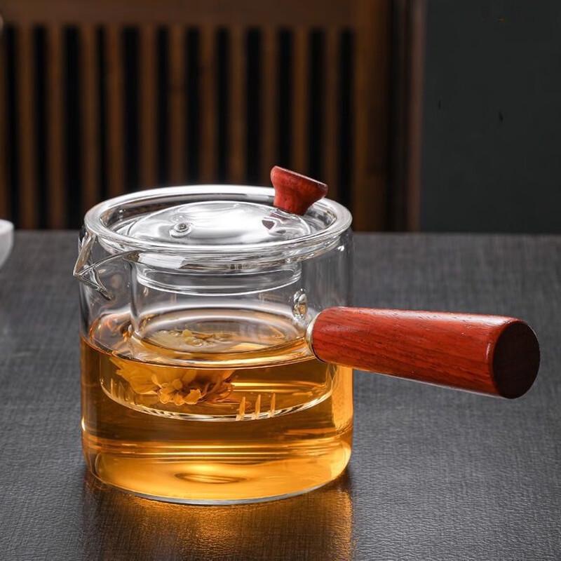 Heat-Resistant Glass Tea Pot with Side Handle Infuser