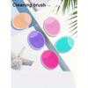 1Pcs Facial Cleanser Mini Handheld Oval Scrubber Massage Brush with Hair Water Deep Cleansing Gentle Exfoliating Massaging Facial Cleanser Skin Care