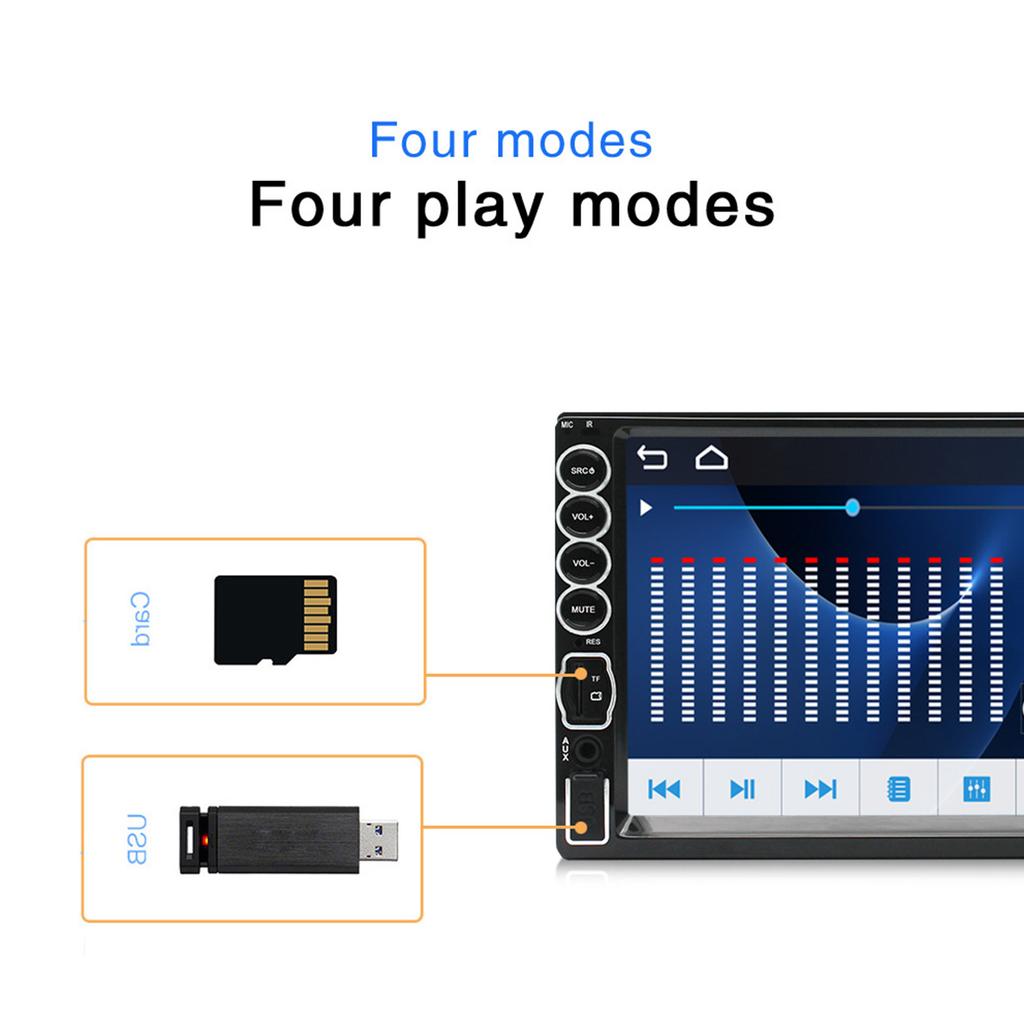 Upgraded Multimedia Car Stereo LCD Bluetooth-compatible Audio & Hands-Free Calling Built-in Microphone for Automotive