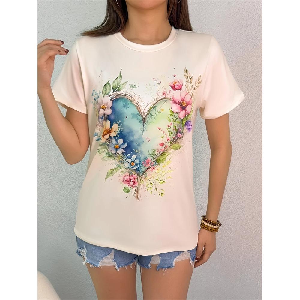 Women's Summer Short Sleeve T Shirt Casual Fashion Clothing Witch Patterns Women's Tops Vacation Travel Clothing Y2K