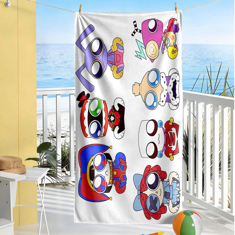 Digital Circus Beach Towel Super Soft Microfiber Quickdry Fabric Comfortable Lightweight