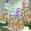 1PC Golden Horse Ornament Art 750ml Color Plastic Sports Water Bottle Leakproof Flip Straw Lid Suitable for Sports Office Home Use