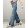 TERRE BLEUE Women's High-Waist Casual Straight Wide Jeans