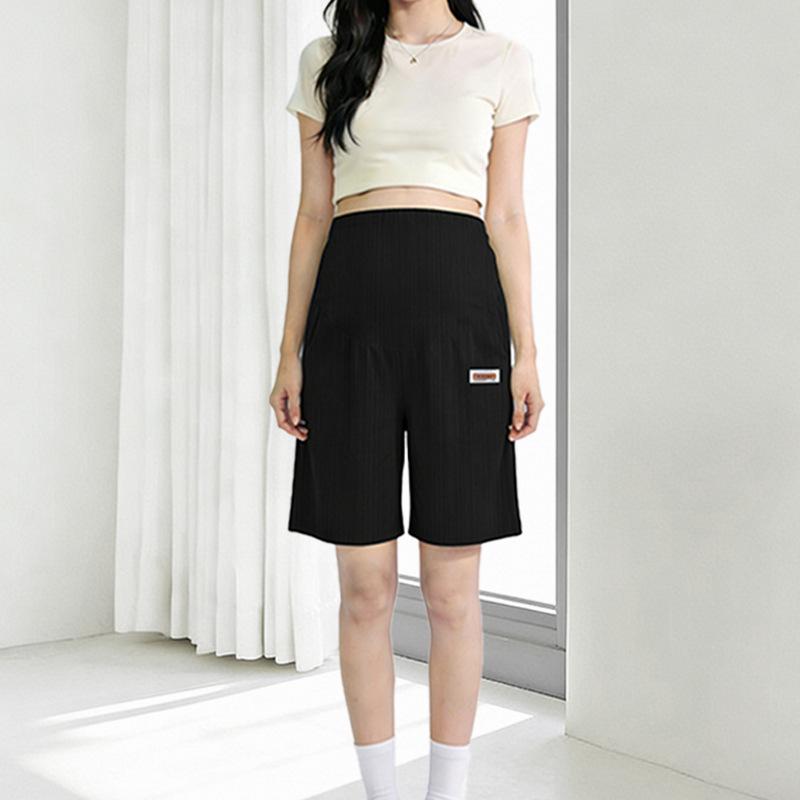 

Southeast Summer Maternity High Waist Shorts - Casual, Lightweight, Plus Size Tummy Support L (115-130 jin) чёрный