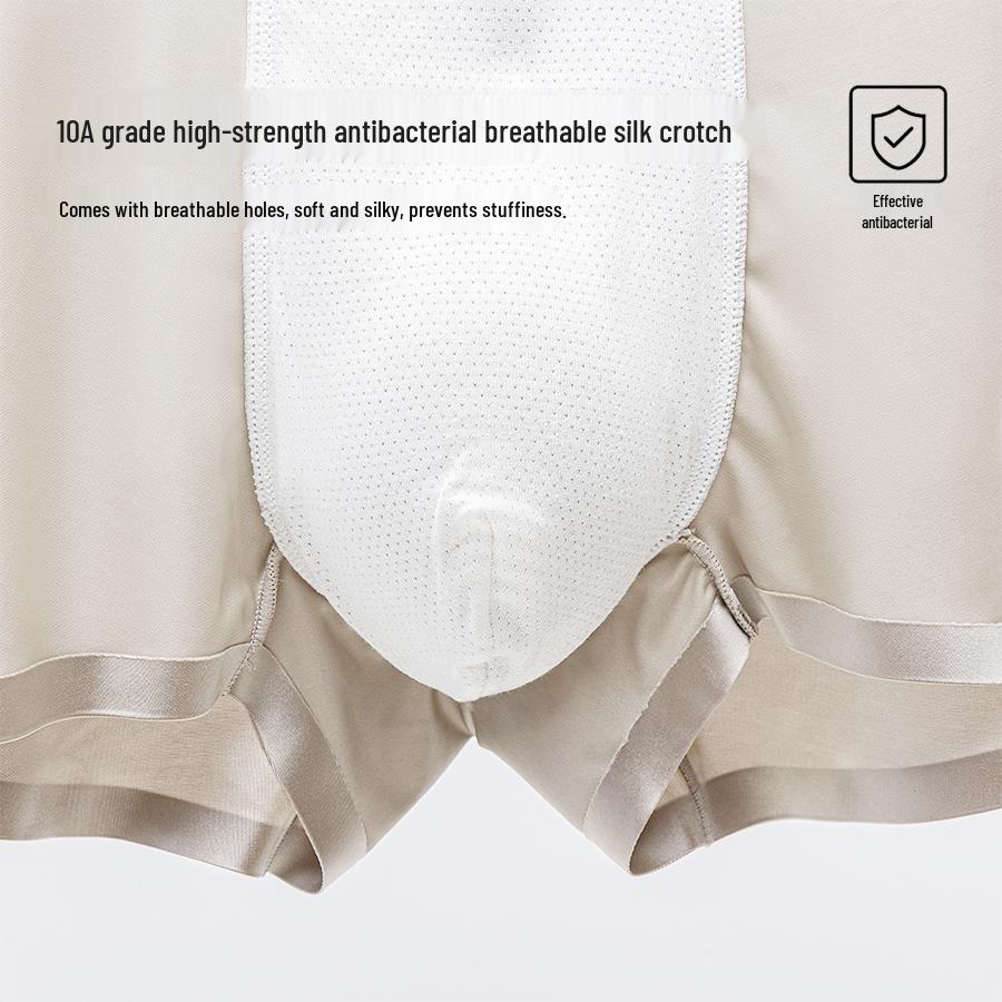 Men's Ice Silk Satin Antibacterial Boxer Briefs - Lightweight, Silky Soft, Nude Feel