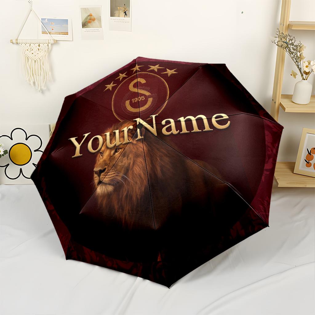 Galatasaray1 Personalized Name Umbrella Automatic Umbrella with 8-Rib Durable Plastic Iron Travel Essential Elegant Spiritual Gift