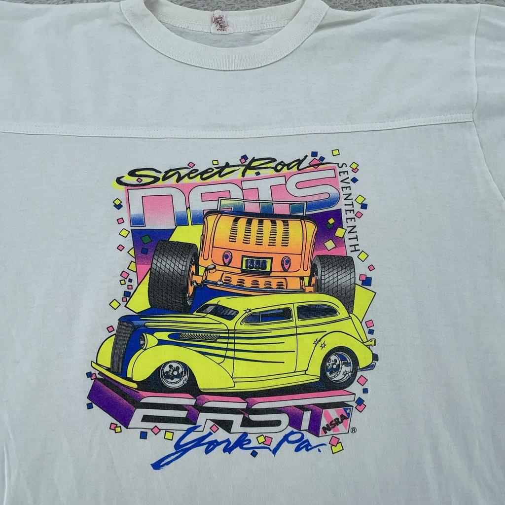 Vtg Street Rod Nationals East Jersey T-Shirt Mens L Hot Rod Car Show York PA 90s