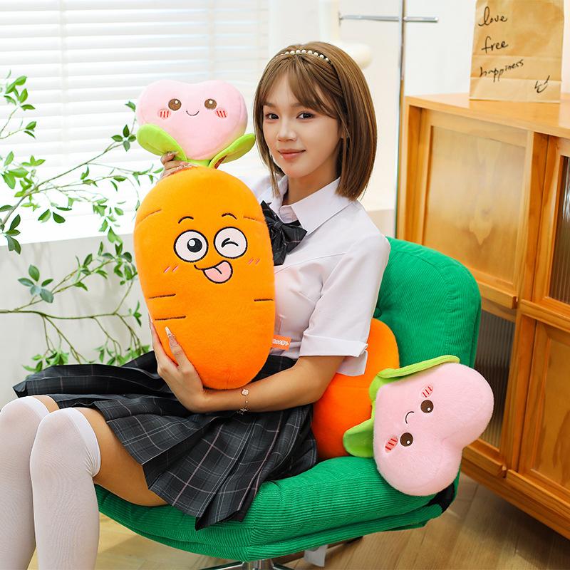 Cute Flower Heart Radish Plush Toy for Girlfriend Birthday Gift Sleeping Pillow Office Cushion Sofa Doll