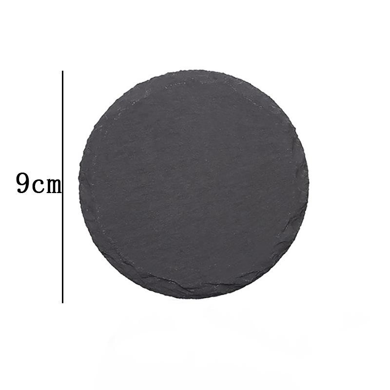 Japanese Slate Natural Rock Coasters - Heat Insulation Pads for Bar & Whiskey
