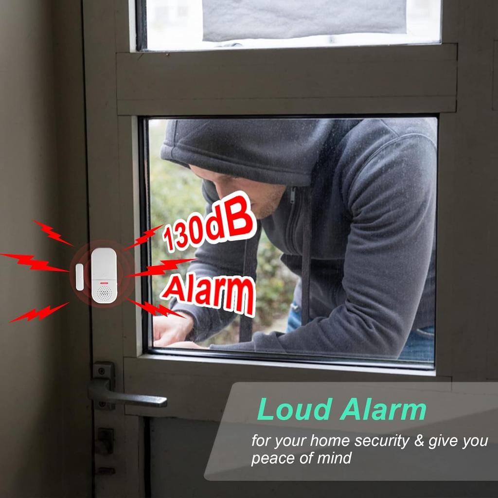 130dB Loud Door Alarm Adjustable Volume, 5 Feature Modes Door Alarms for Kids Safety Home Security Pool Safety Alzheimers Door Window Open Sensor