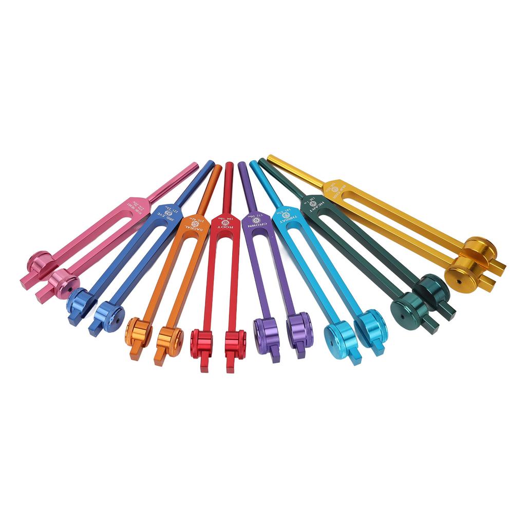 Tuning Forks Set Promote Relaxation Aluminum Alloy Resonant Tuning Virbration Forks with Hammer