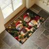 1Pcs Anti Fatigue Kitchen Rugs Christmas Snowman Print Waterproof Non-Slip Thick Cushioned Kitchen Mat Heavy Duty Comfort Standing Mat for Kitchen