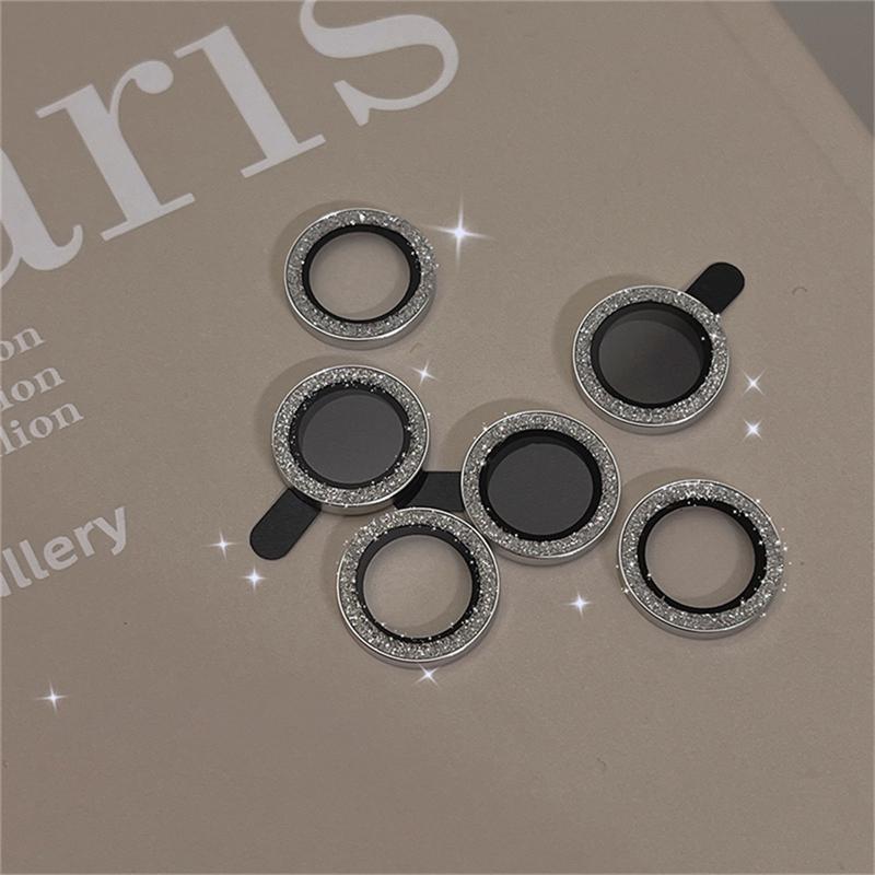 3d Bling Diamond Camera Lens Protector For Iphone 12 13 Pro Max Metal Ring Lens Tempered Glass Film For Iphone 11 Pro Max Cover